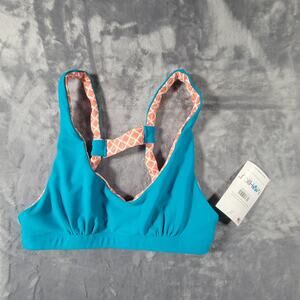 NWT Mahiku XS Catalina Sports H Back Bra Blue Teal Made in USA